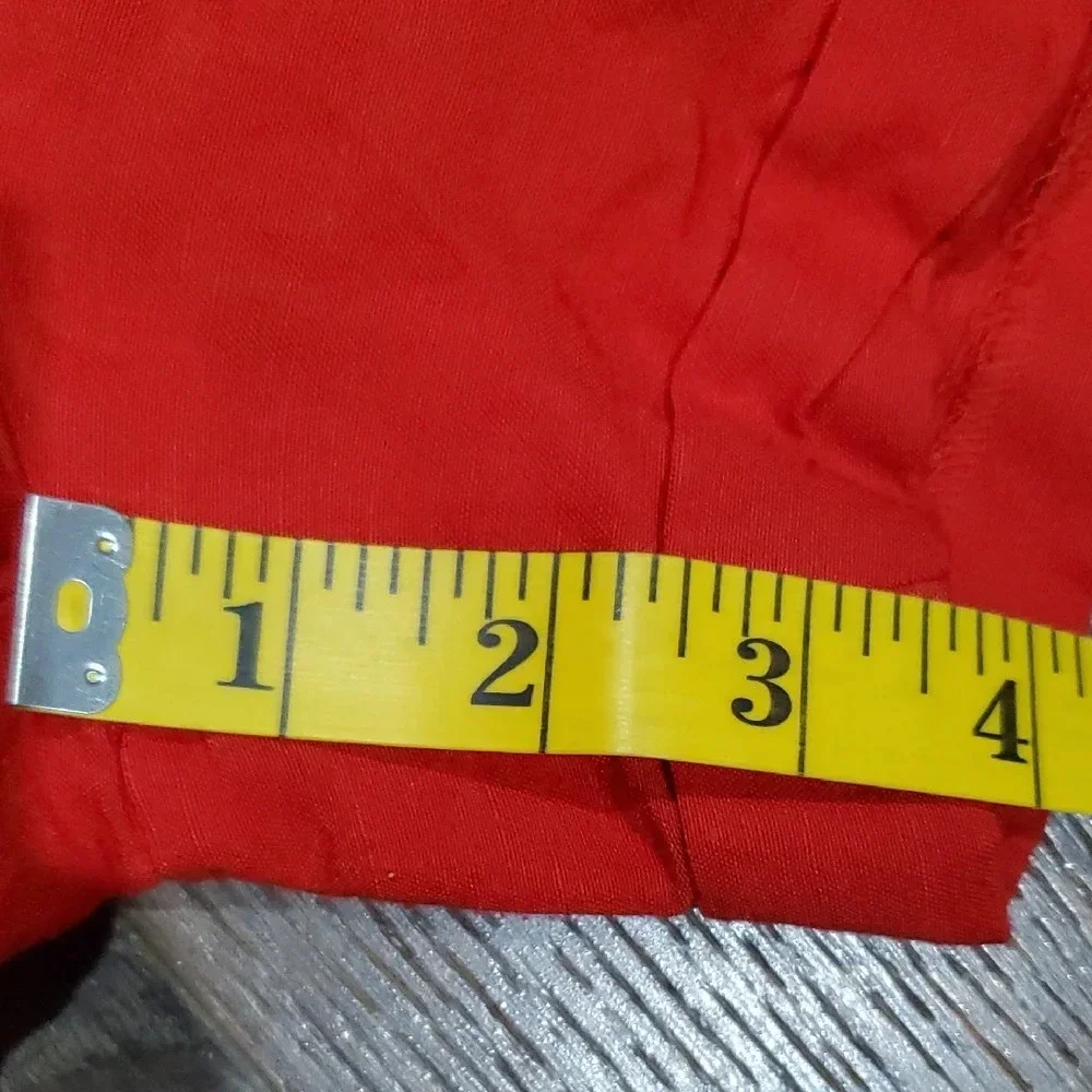Banana Republic Red Romper Linen Blend Lightweight Short-Sleeved